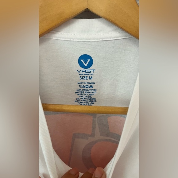 Vast Life Men's Medium VAST Orange Graphic Print Short Sleeve Tee Shirt White - Picture 8 of 9
